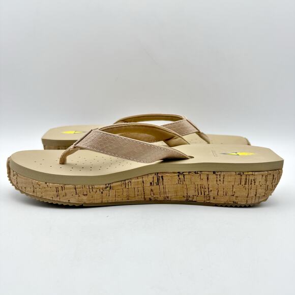 Volatile Womens Neville Wedge Sandal US 11 M Nude Snake Vegan Leather NWOB - Picture 6 of 12